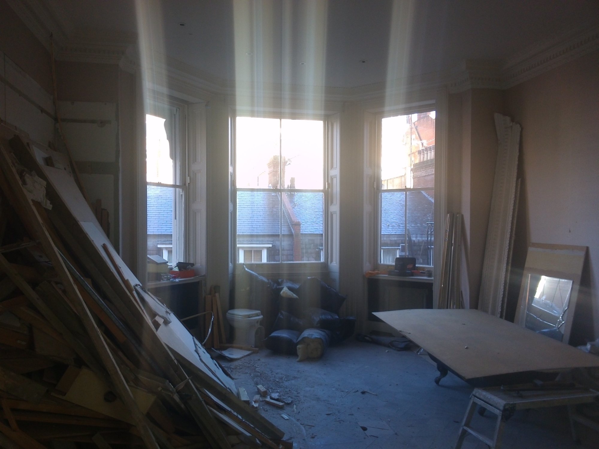 Before — bow window demolition