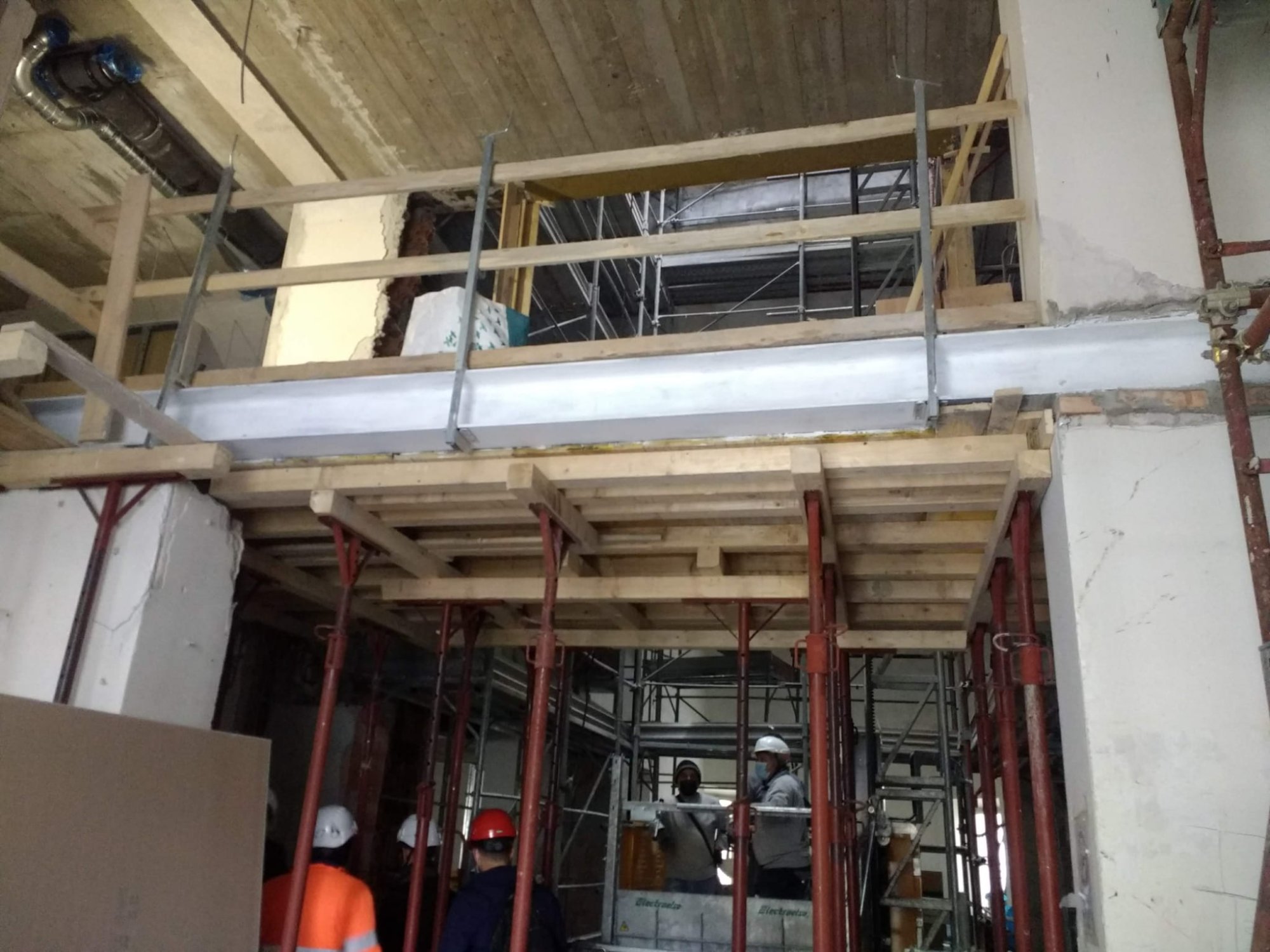 Before — steel beam installation
