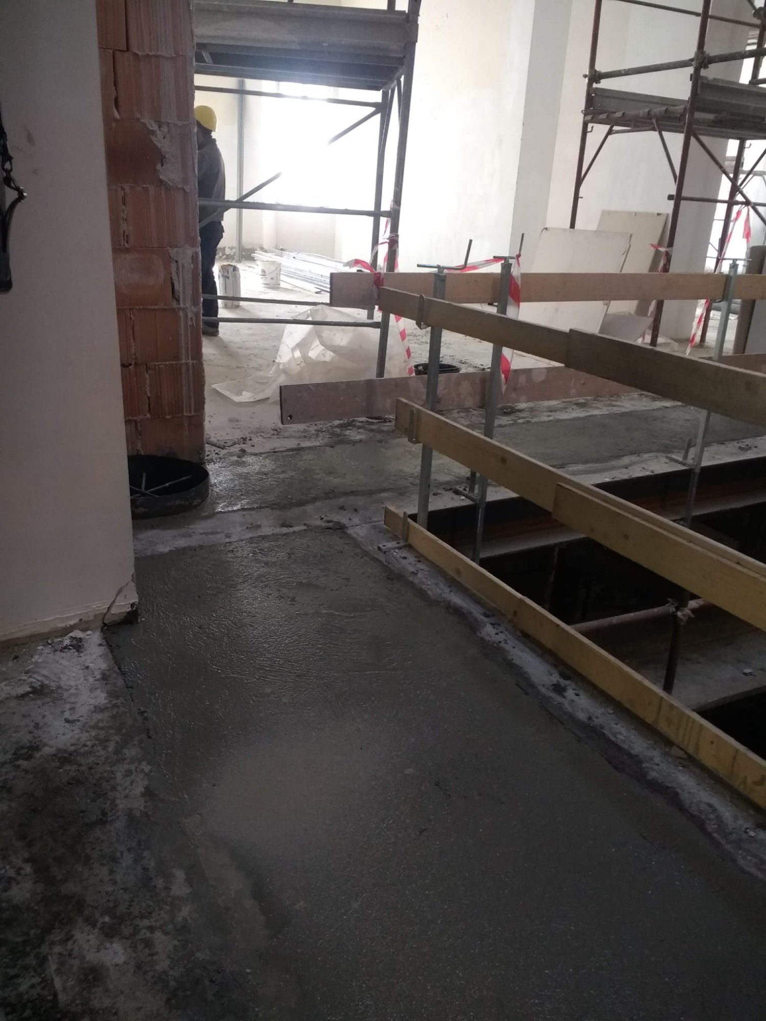 Before — new floor slab pour